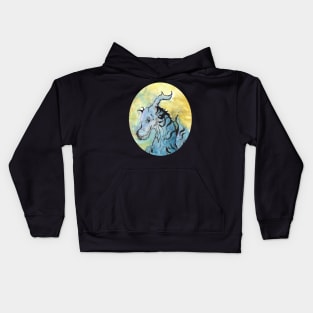 Dragon guarding their hoard portrait version - fantasy inspired designs Kids Hoodie